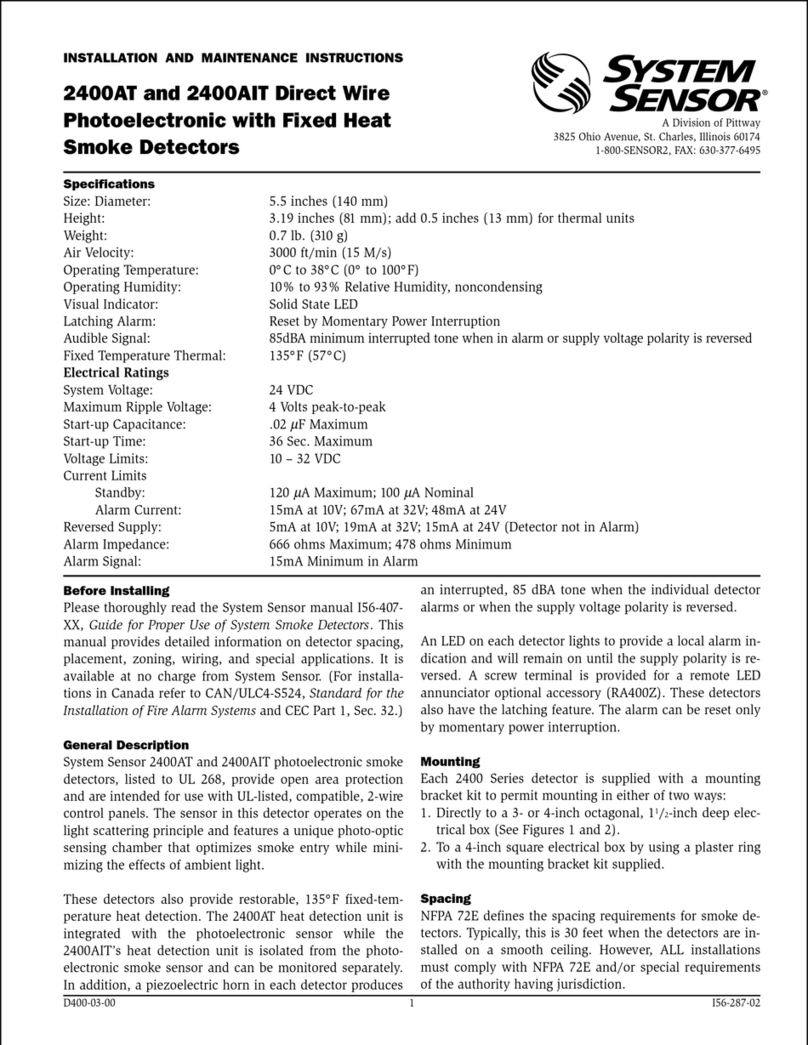 System Sensor 2400AT User manual