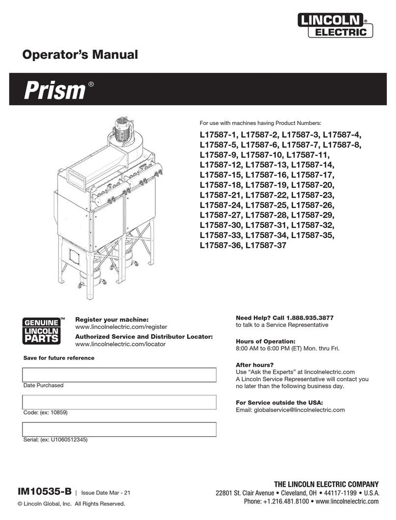 Lincoln Electric Prism L17587-1 User manual