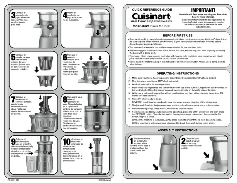 Cuisinart Juice Fusion User manual