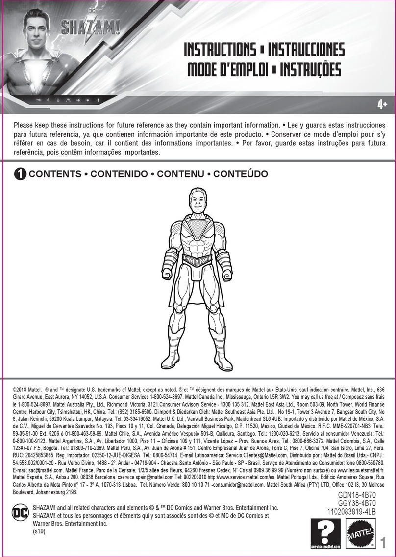 Mattel DC Comics Shazam GDN18 instructions