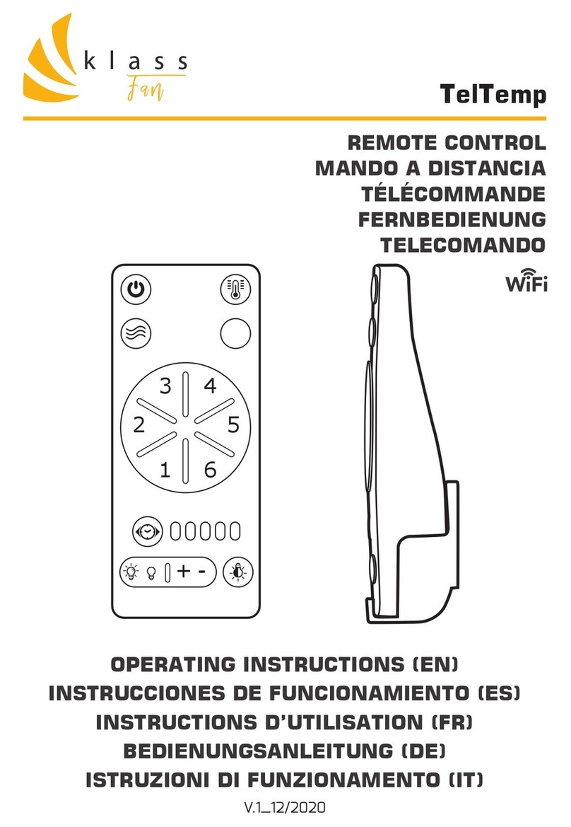 KLASS Fan TelTemp operating instructions