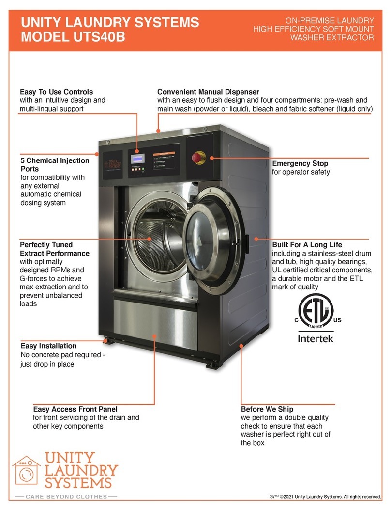 UNITY LAUNDRY SYSTEMS UTS40B User manual