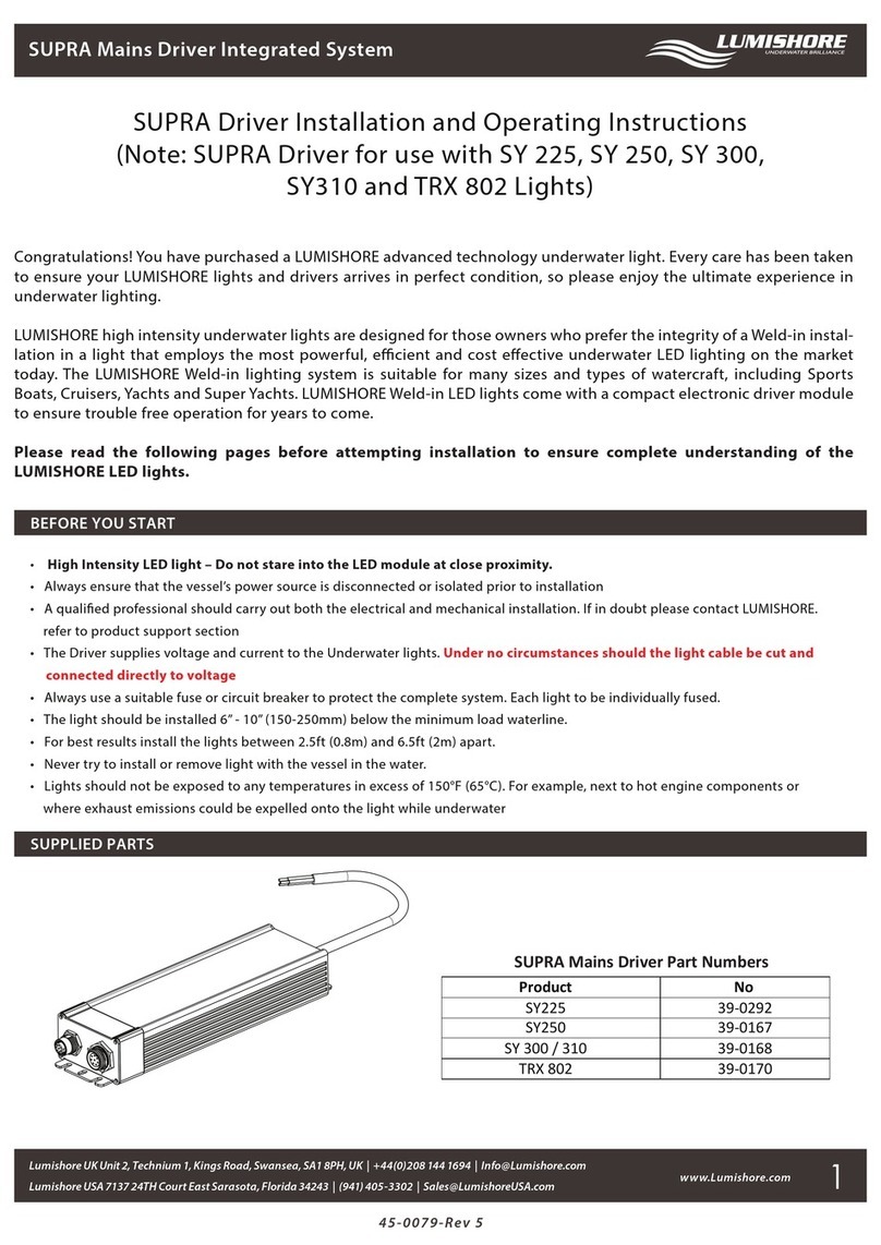 lumishore SUPRA SY225 Installation and operating instructions lumishore SUPRA SY225 Installation and operating instructions