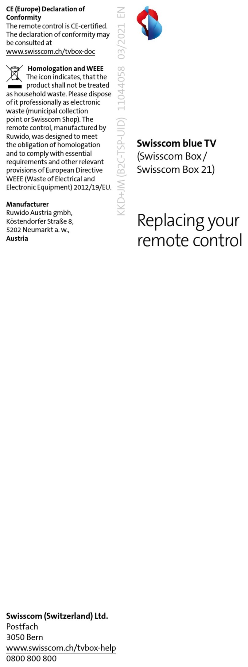 Ruwido Swisscom Box User manual