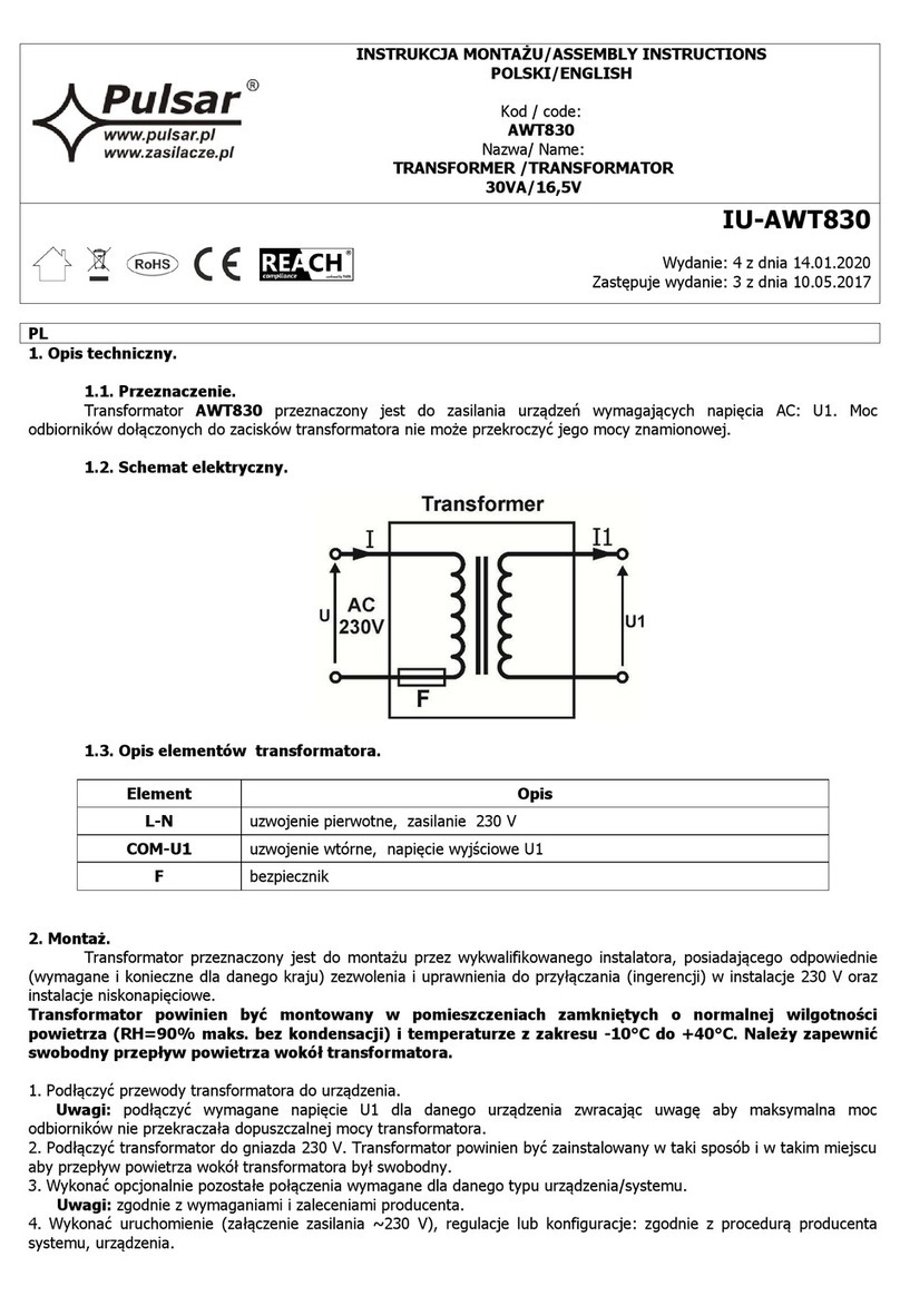 Pulsar AWT830 Assembly instructions