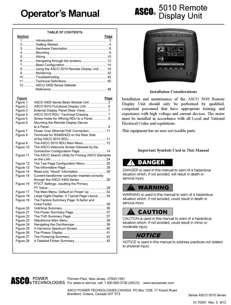 ASCO POWER TECHNOLOGIES 5010 Operator's manual