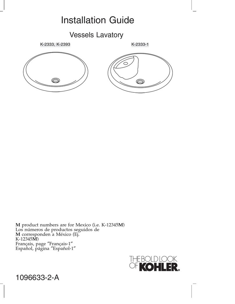 Kohler BOTTICELLI 2393-WH installation guide Kohler BOTTICELLI 2393-WH installation guide