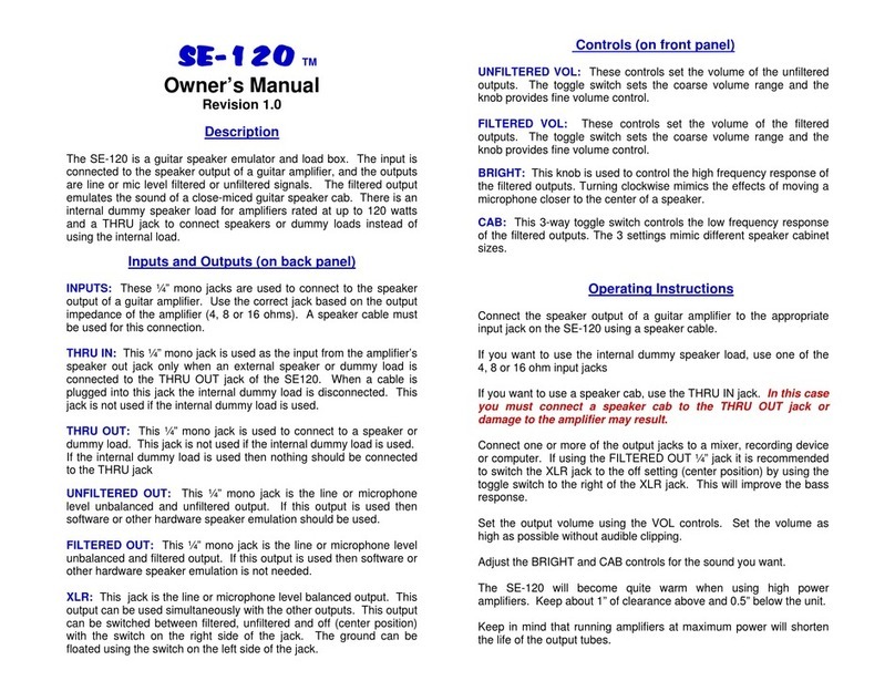 Surprise sound SE-120 owner's manual