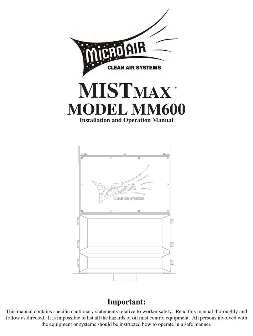MICRO-AIR MISTMAX MM600 Installation and operation manual