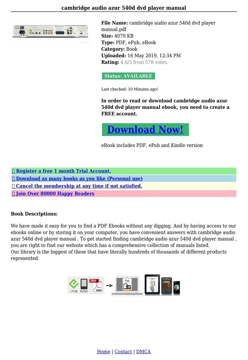 Cambridge Audio azur 540D manual