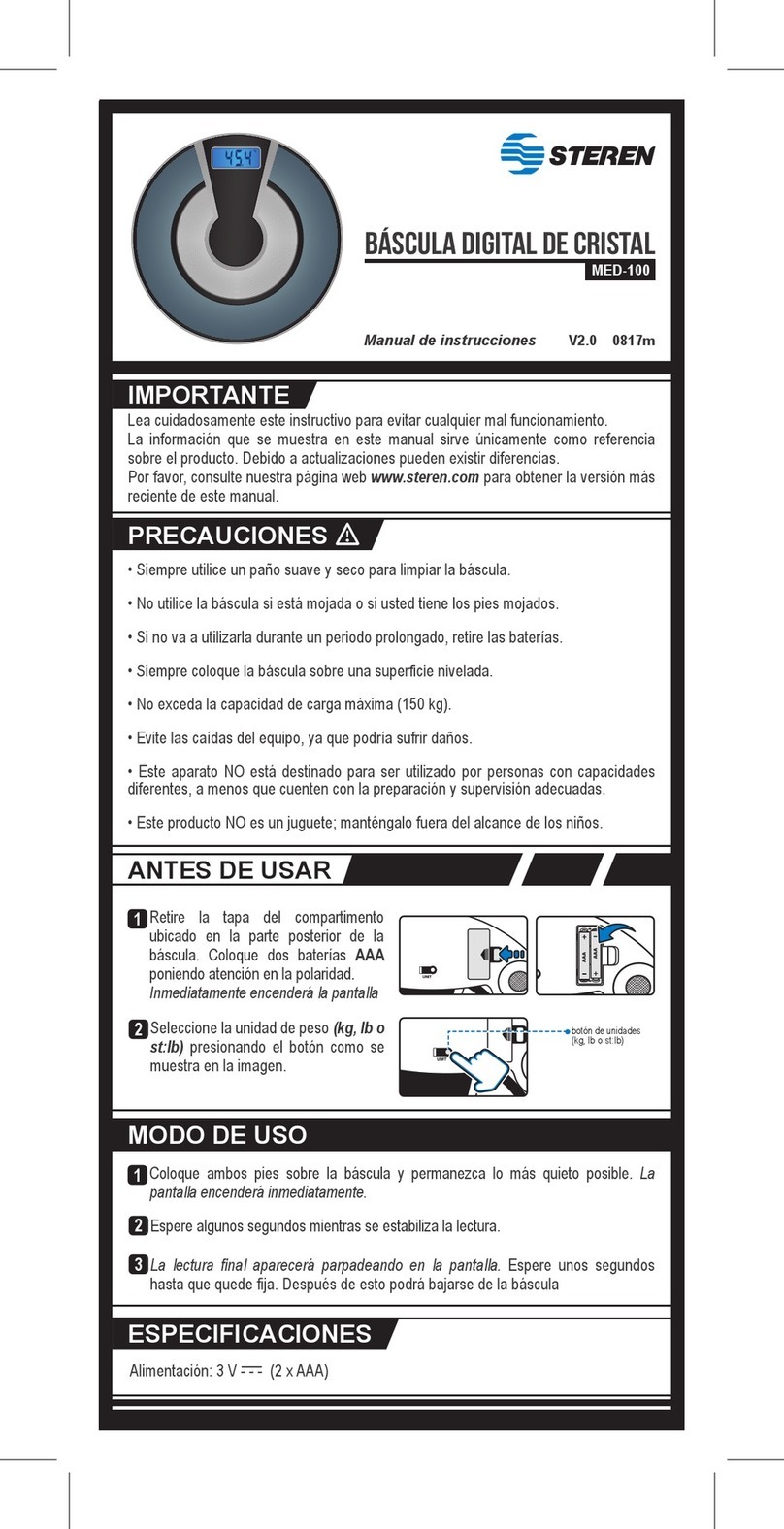 Steren MED-100 instruction manual