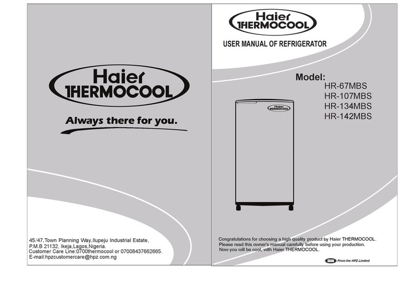 Haier Thermocool HR-67MBS user manual