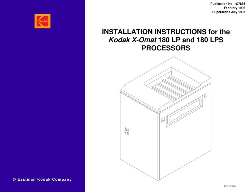 EASTMAN Kodak X-Omat 180 LP installation instructions EASTMAN Kodak X-Omat 180 LP installation instructions