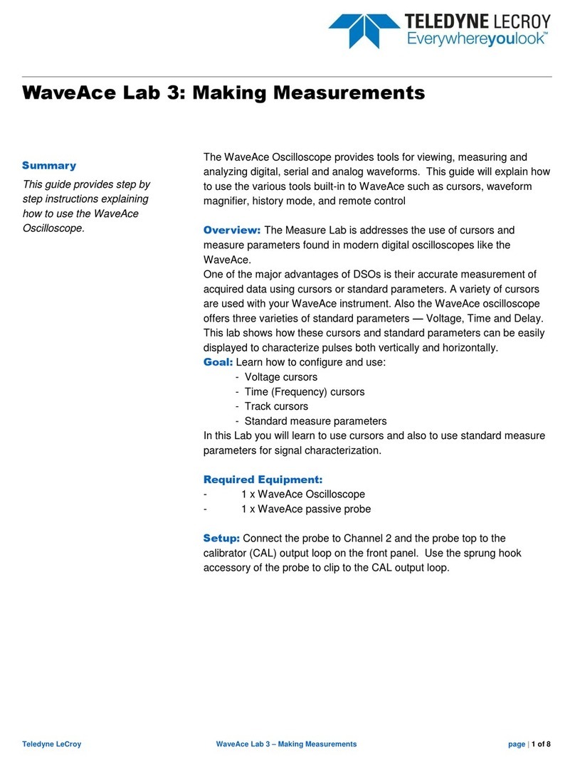 Teledyne Lecroy WaveAce Lab 3 User manual Teledyne Lecroy WaveAce Lab 3 User manual