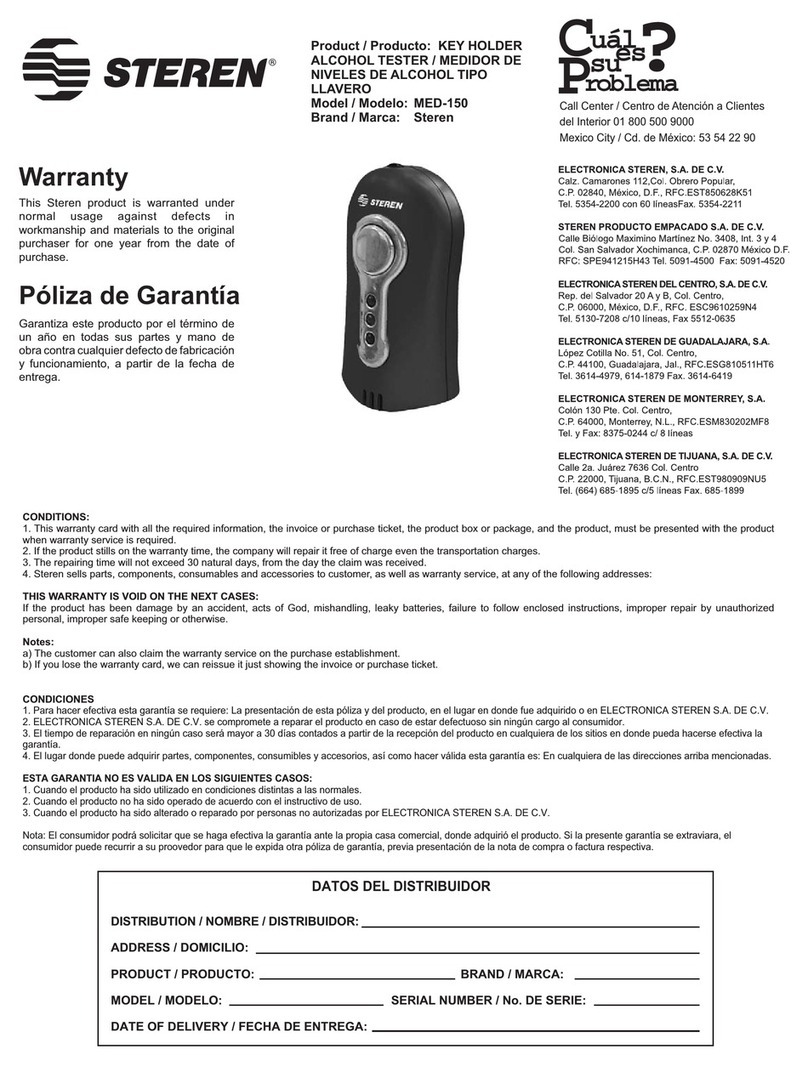 Steren MED-150 quick start guide