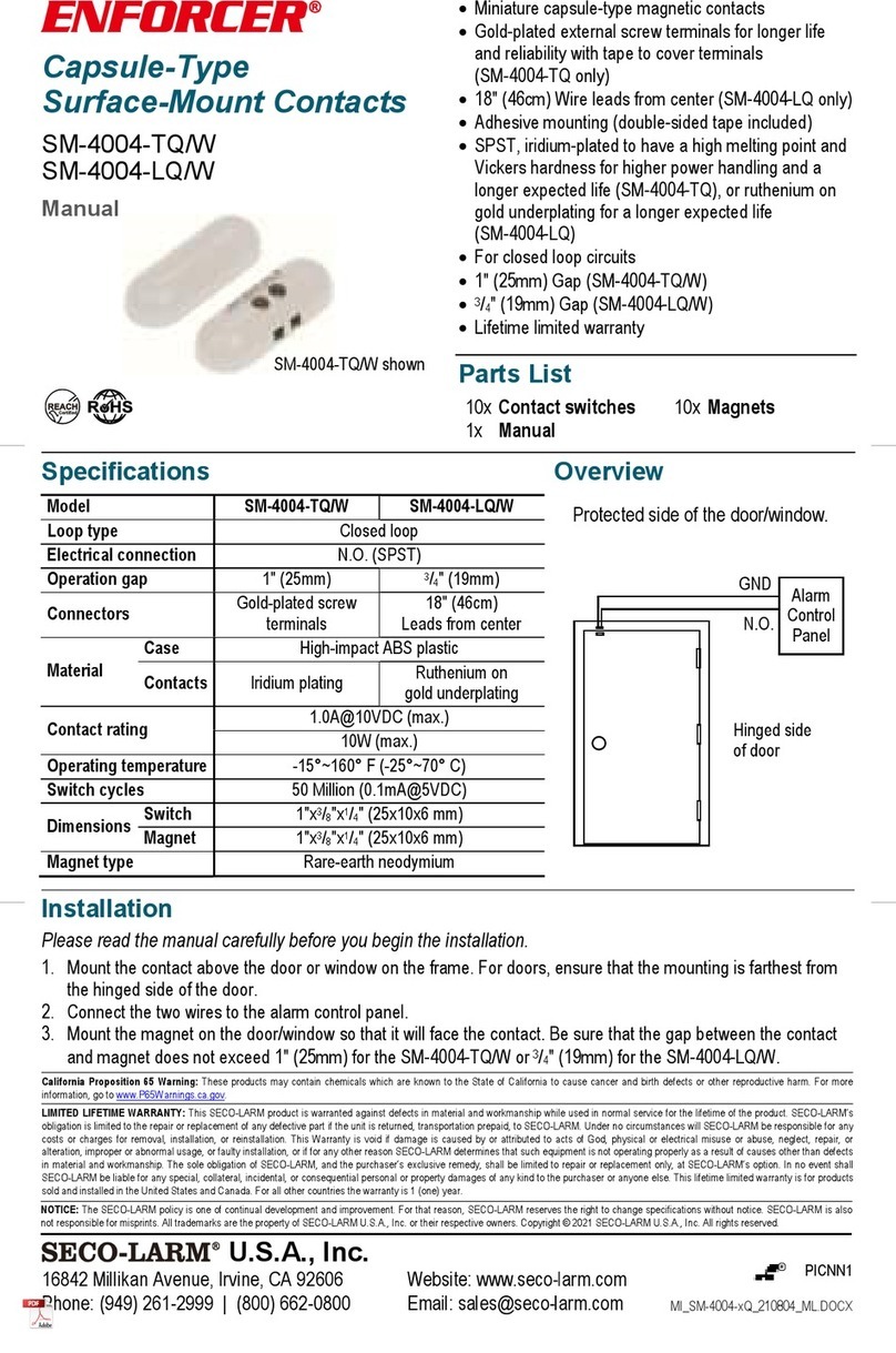 SECO-LARM ENFORCER SM-4004-TQ/W quick start guide SECO-LARM ENFORCER SM-4004-TQ/W quick start guide