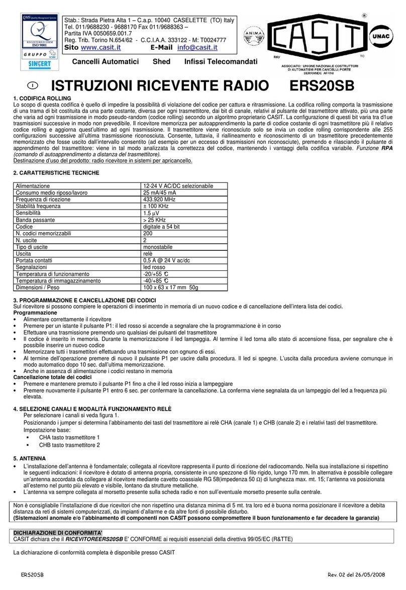 Casit ERS20SB instructions