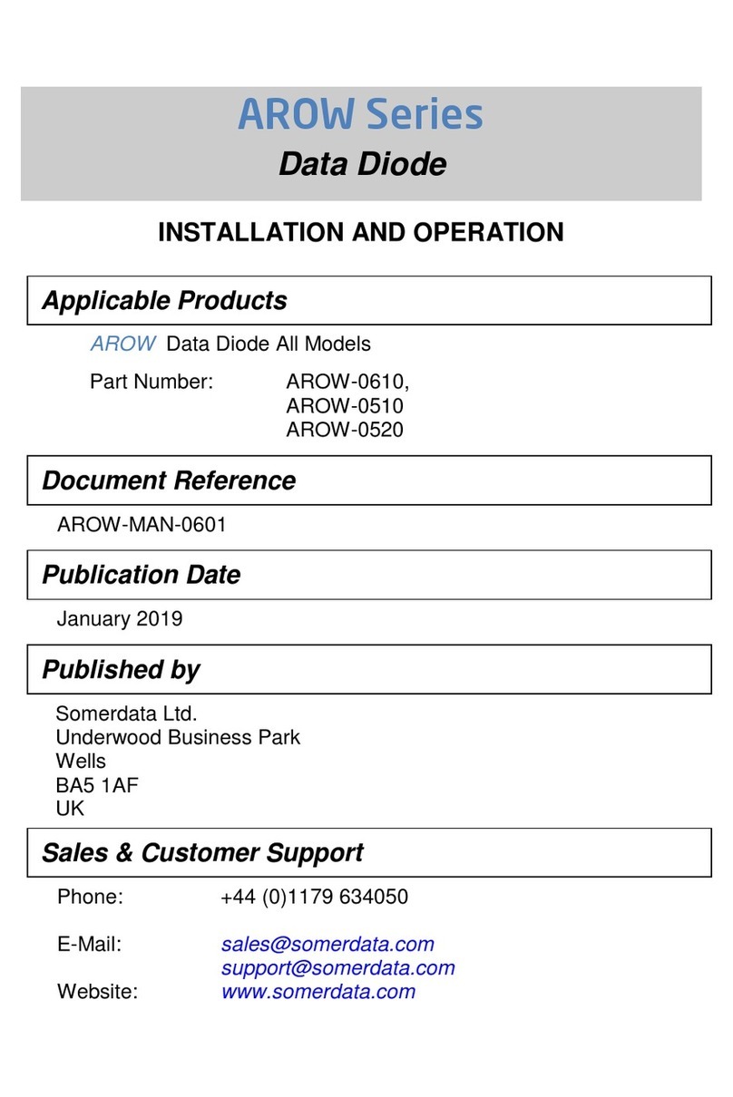 Somerdata AROW Series Additional Instructions for Installation and Operation