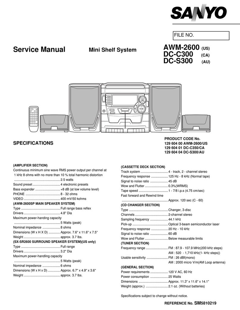 Sanyo AWM-2600 User manual Sanyo AWM-2600 User manual