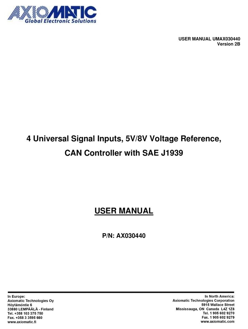 AXIOMATIC UMAX030440 user manual