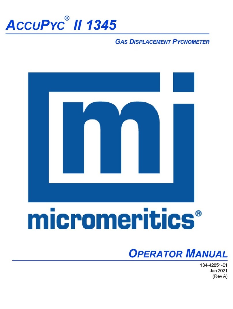 Micromeritics ACCUPYC II 1345 Series User manual Micromeritics ACCUPYC II 1345 Series User manual