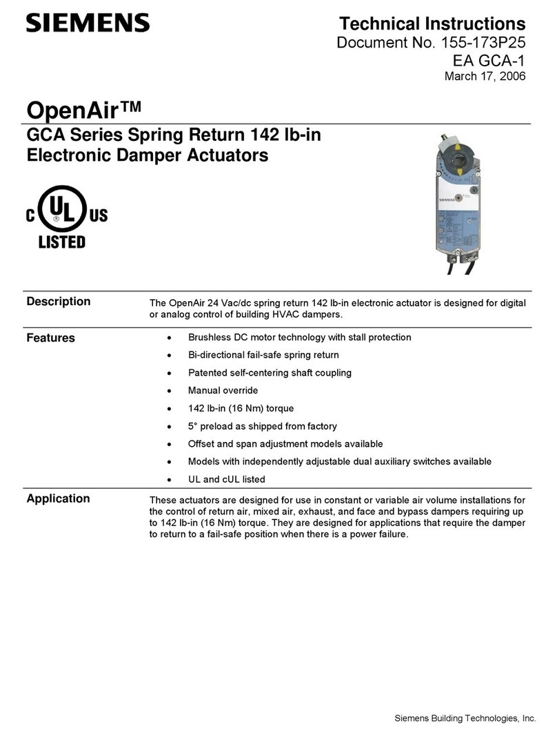 Siemens OpenAir GCA Series Owner's manual