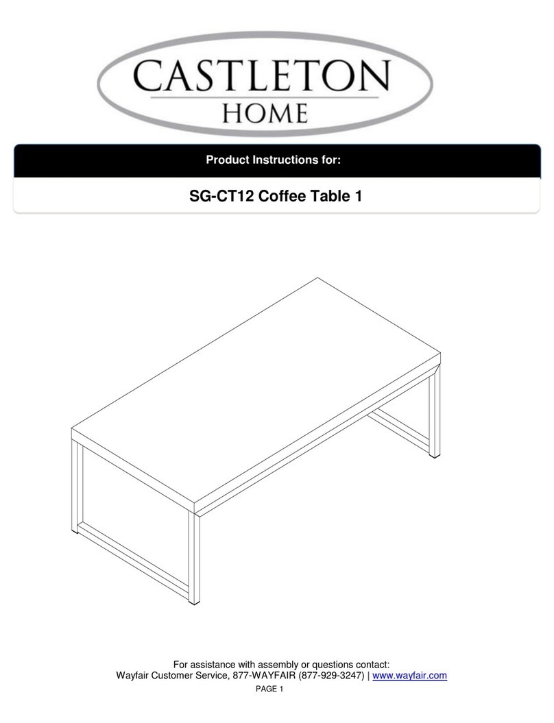 Castleton Home SG-CT12 Instruction sheet Castleton Home SG-CT12 Instruction sheet