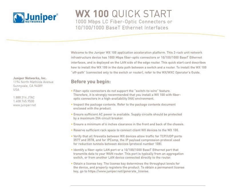 Juniper WX 100 User manual