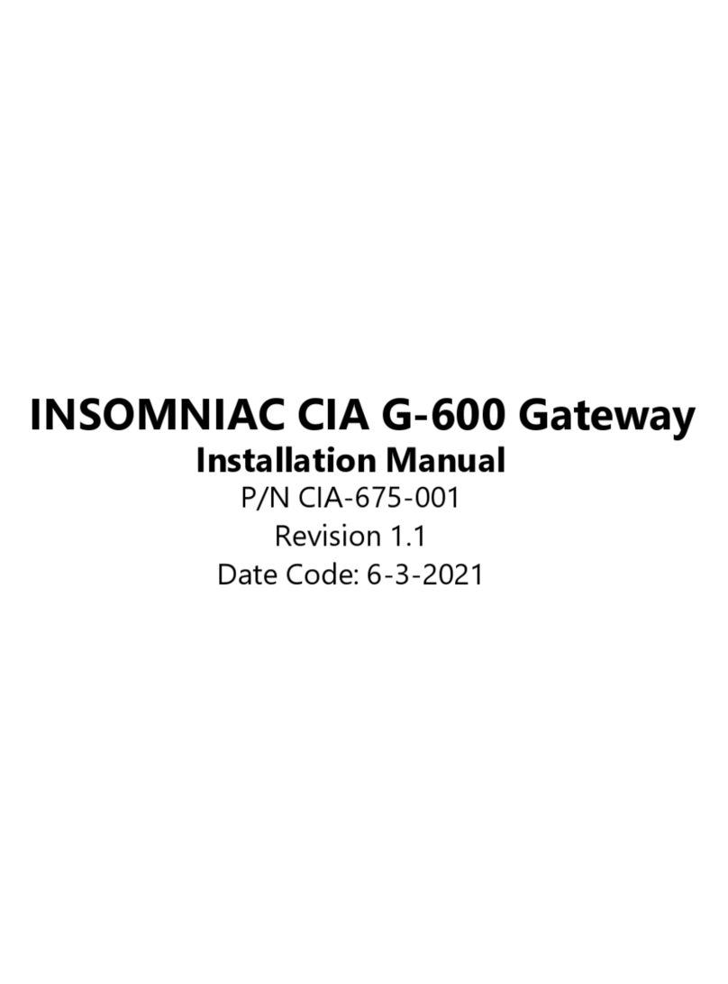 Opentech INSOMNIAC CIA G-600 installation manual