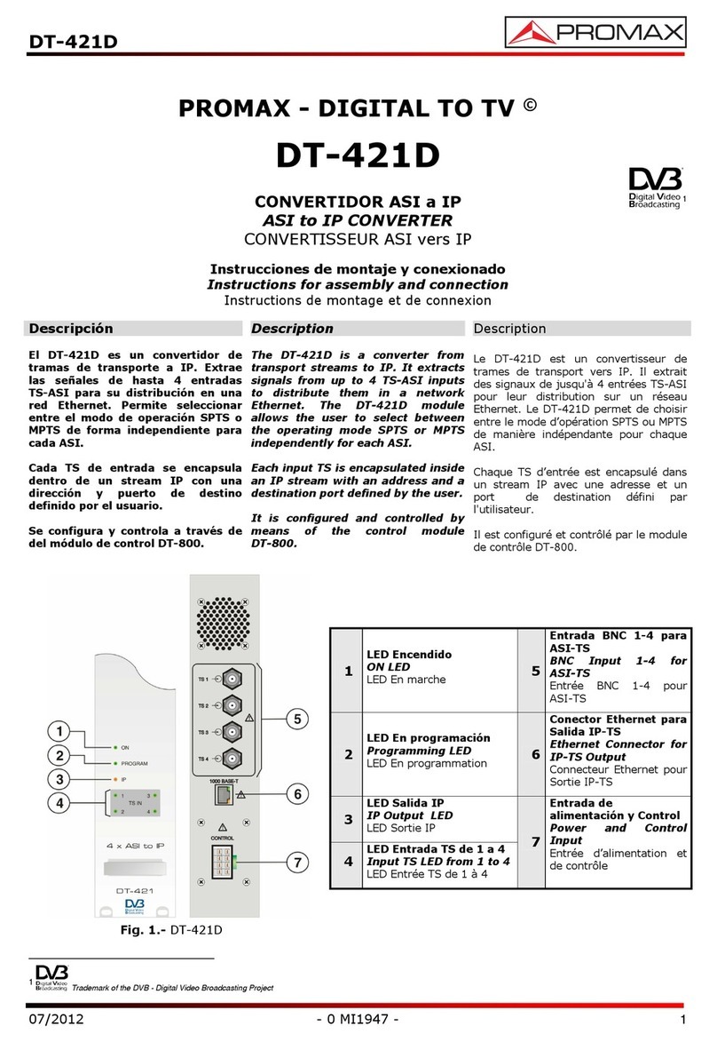 Promax DT-421D Instructions for assembly and connection