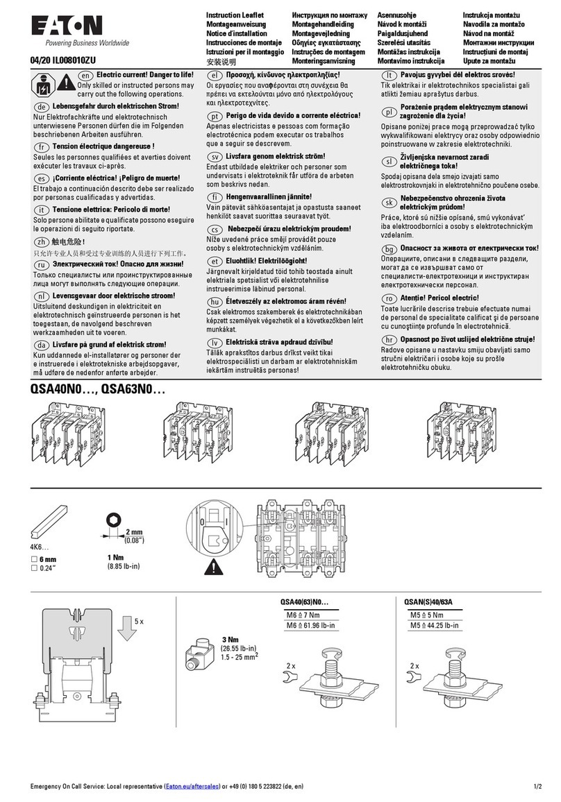 Eaton QSA40N0 Series Instruction leaflet