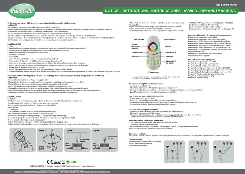 MIIDEX LIGHTING Vision-EL 7648 Notice Instructions