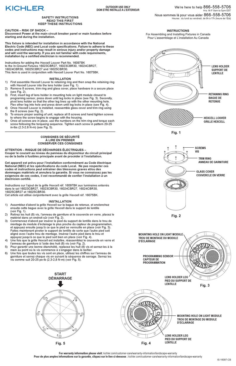 Kichler Lighting 16097BK Safety instructions