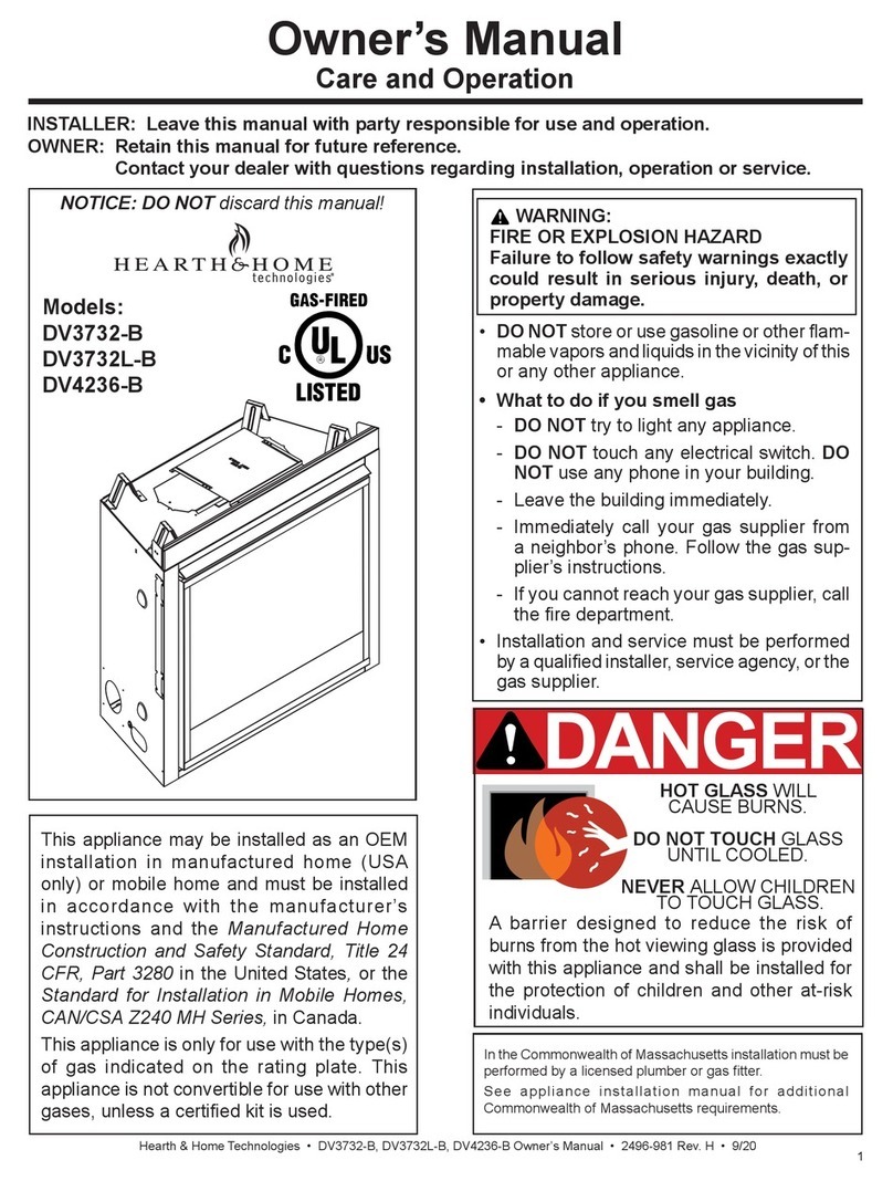Hearth & Home DV3732-B owner's manual