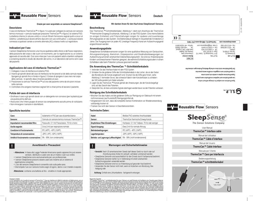Sleep Sense Reusable Flow ThermoCan SLS-1477 user manual