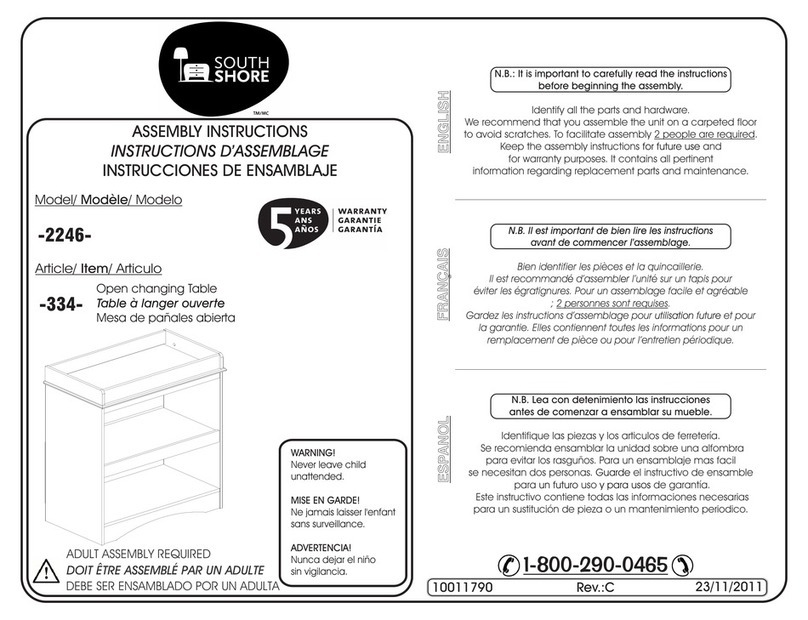 SouthShore 2246 Series Assembly instructions
