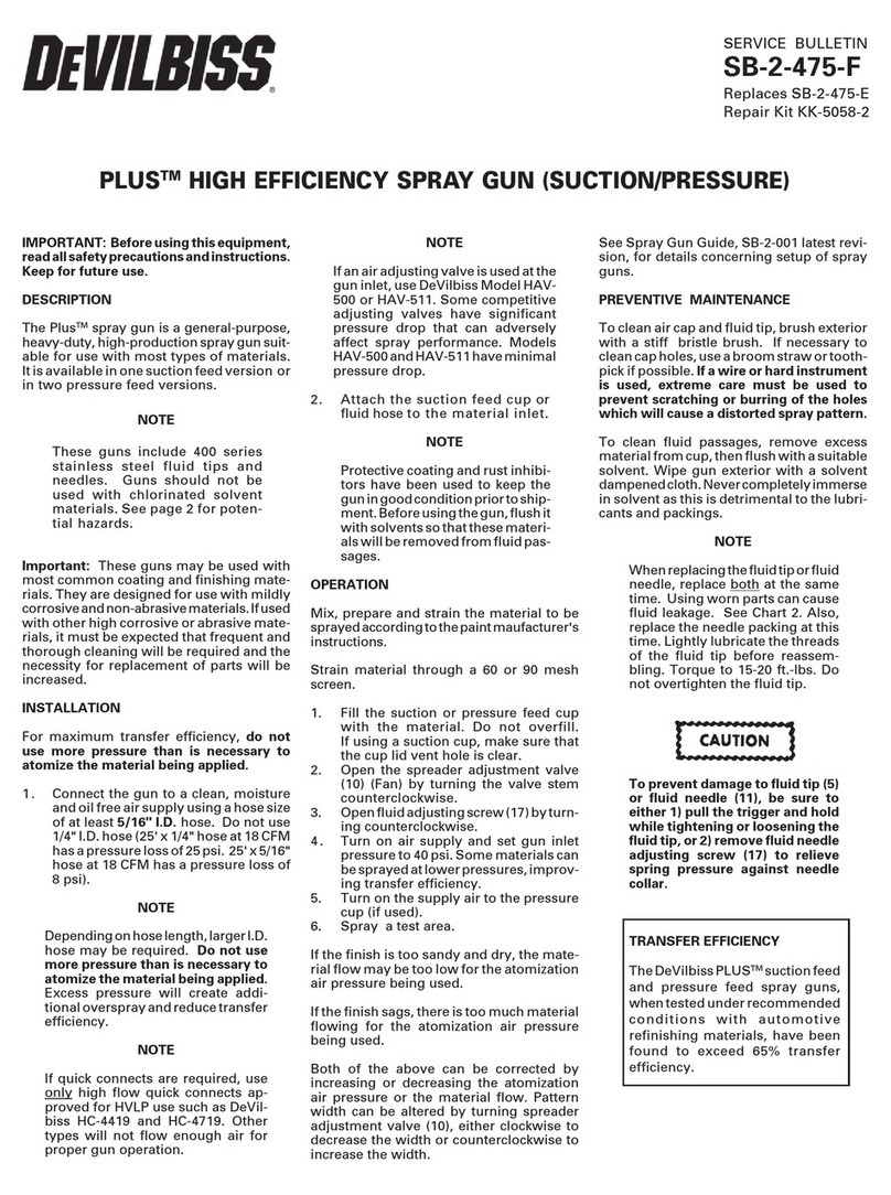 DeVilbiss PLUS SB-2-475-F Reference manual