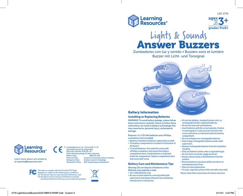 Learning Resources Lights & Sounds User manual