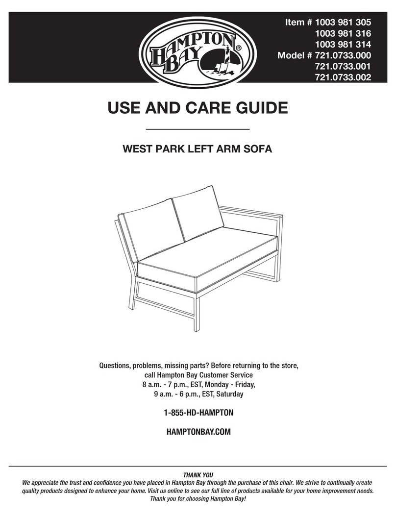 HAMPTON BAY 721.0733.000 Use and care guide