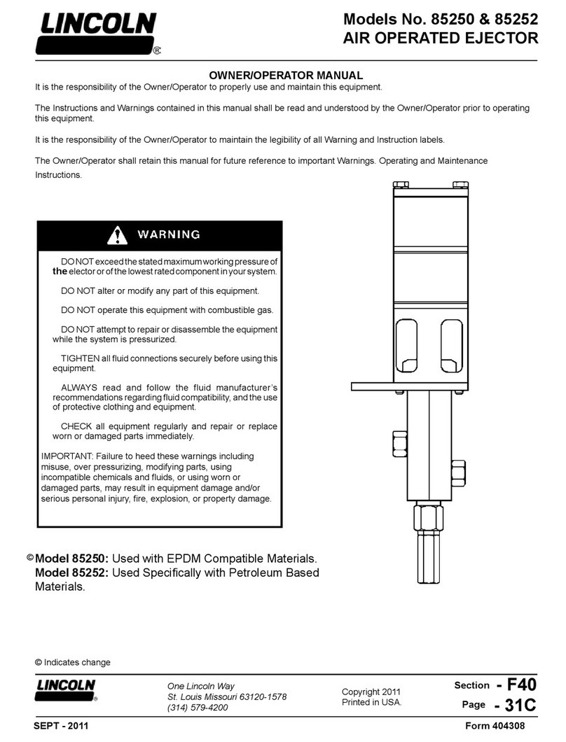 Lincoln 85250 Owner's manual