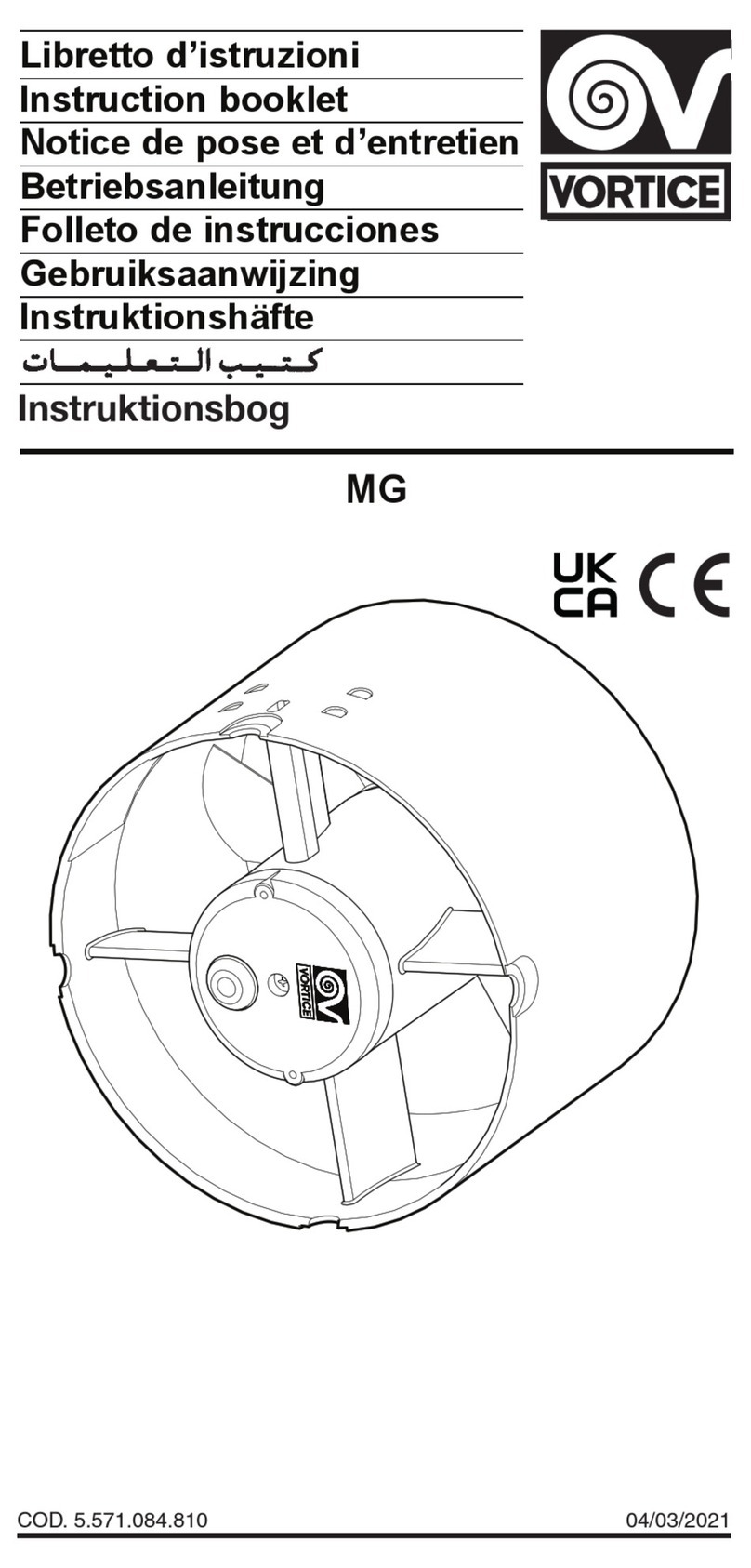Vortice MG Series User manual