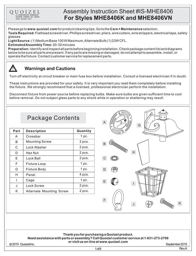Quoizel MHE8406K Mounting instructions