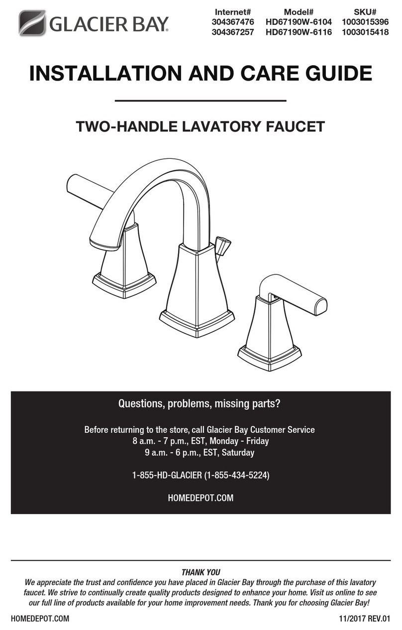 Glacier bay HD67190W-6104 Installation and care guide