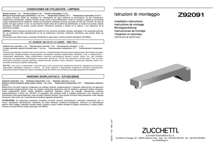 Zuchetti Z92091 installation instructions