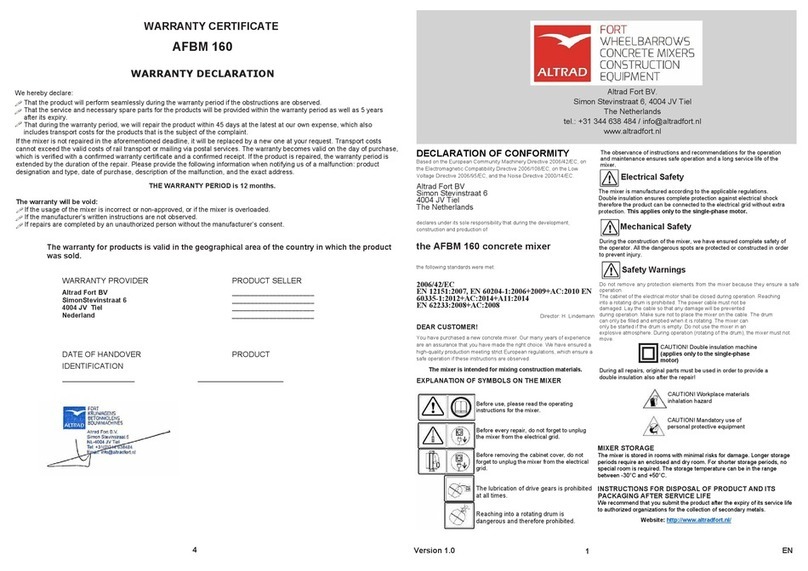 Altrad AFBM 160 User manual Altrad AFBM 160 User manual