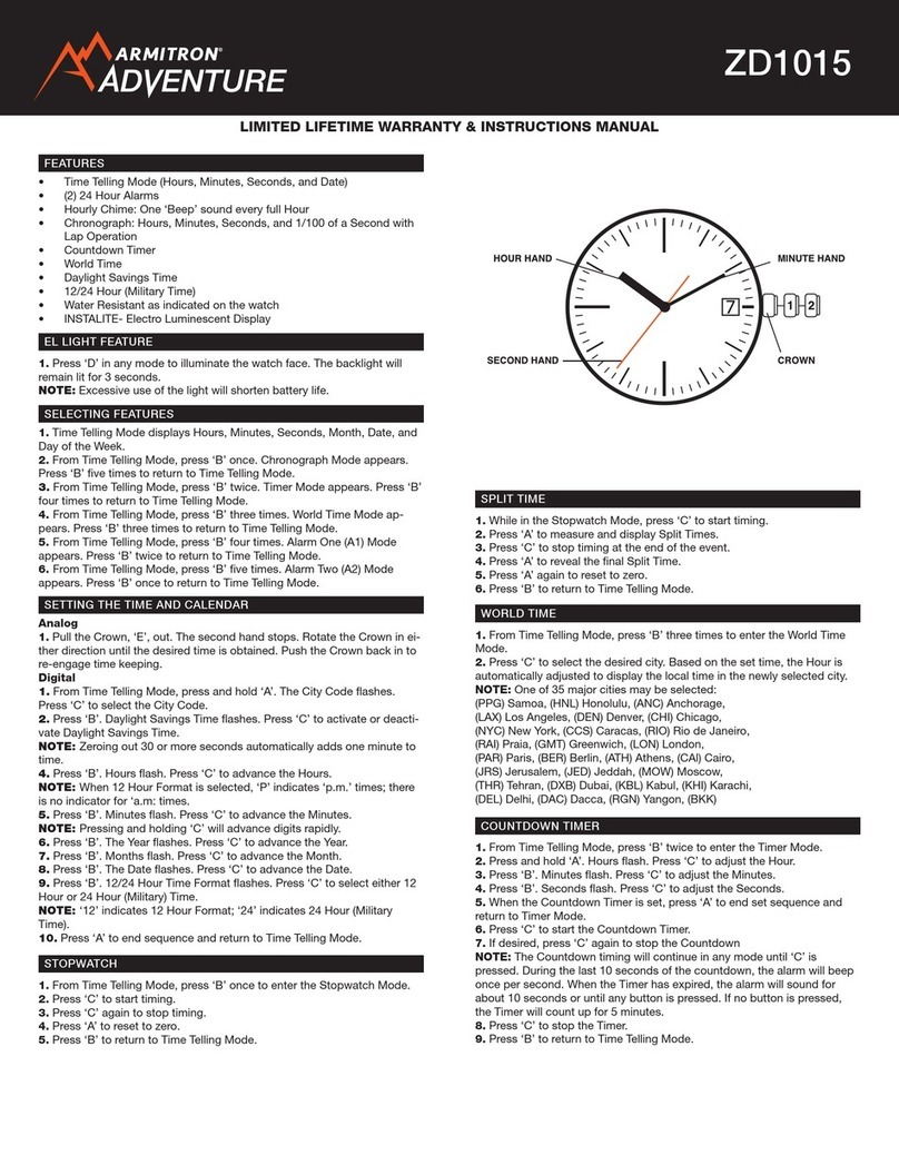 Armitron Adventure ZD1015 User manual