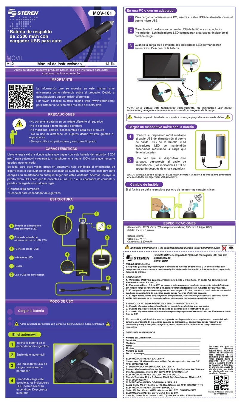 Steren MOV-101 instruction manual