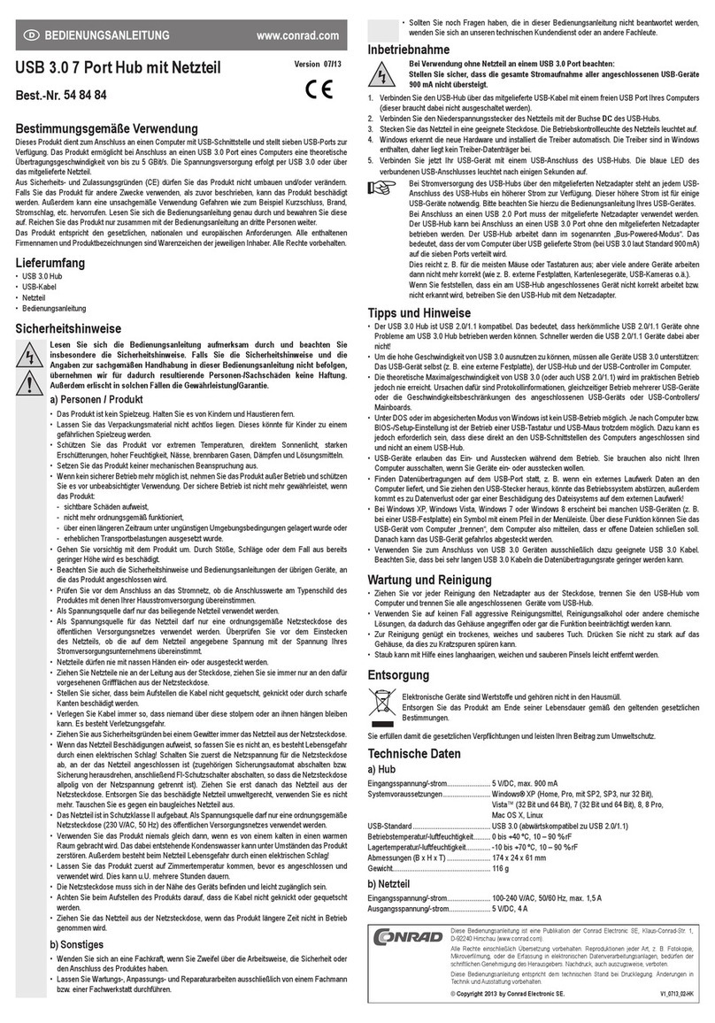 Conrad 548484 operating instructions