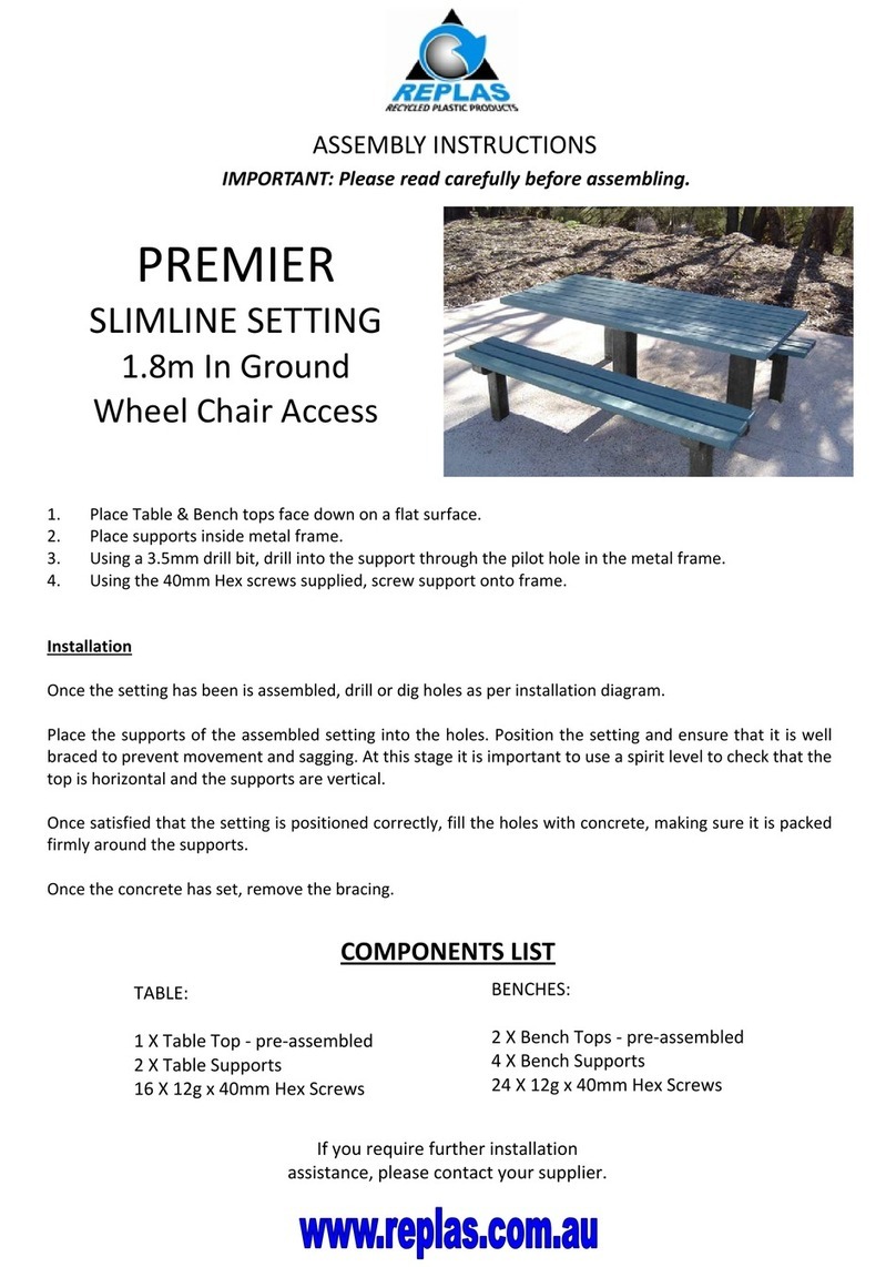 Replas PREMIER SLIMLINE SETTING User manual Replas PREMIER SLIMLINE SETTING User manual
