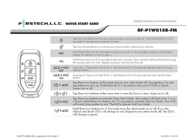 Firstech, LLC. RF-P1WG15R-FM Quick start card
